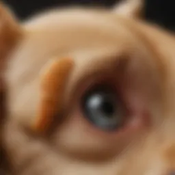 Anatomy of a dog's ear showing inner and outer structures
