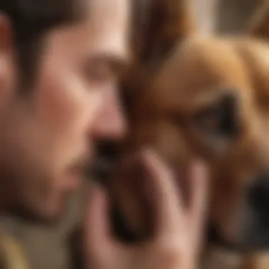 Veterinarian examining a dog's ear