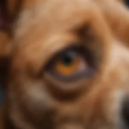 A close-up view of a dog with an ear infection, showcasing the affected area.