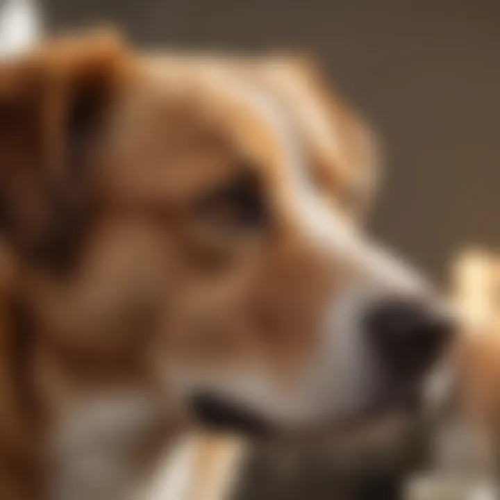 A dog receiving treatment for an ear infection at a veterinary clinic