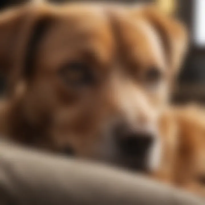 Pet receiving care for ear health at home