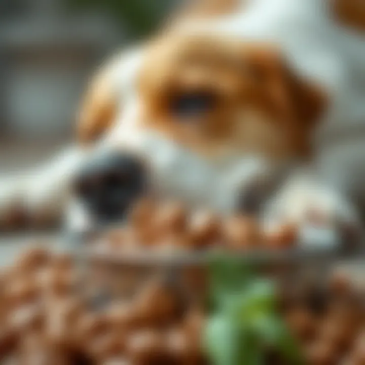 A close-up of pet food emphasizing the importance of diet.