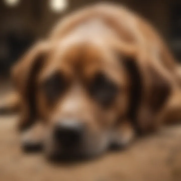 A calm dog resting as a method to reduce stress