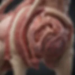 Anatomy of the canine gastrointestinal tract showcasing different organs