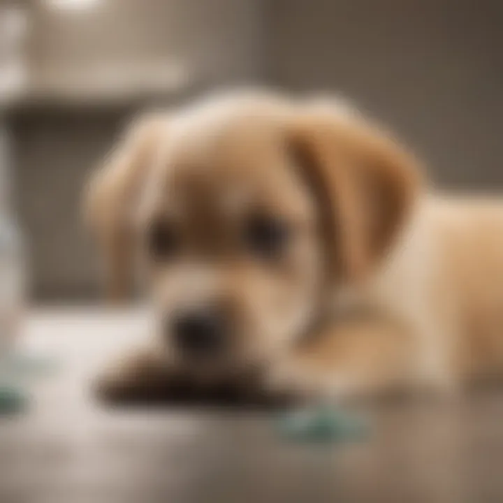 Puppy receiving treatment for giardia