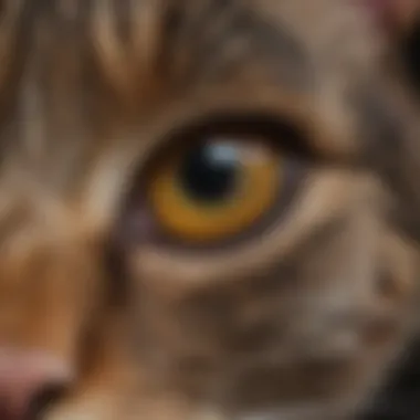 A close-up of a cat's eyes revealing signs of illness