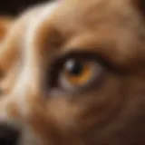 Close-up of a dog's ear showing signs of infection.