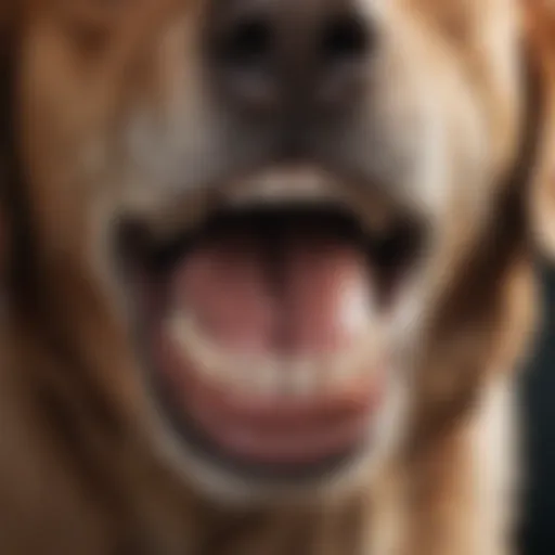 Close-up of a dog's mouth showing impacted teeth