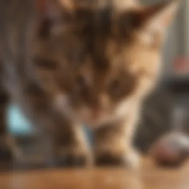 Veterinarian examining a limping cat