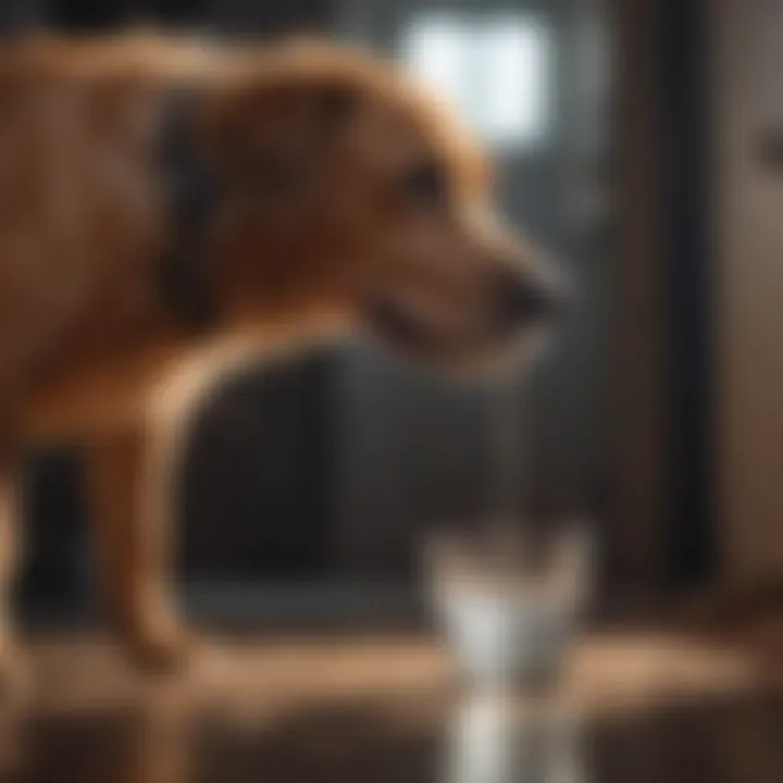 A dog drinking water, emphasizing hydration importance