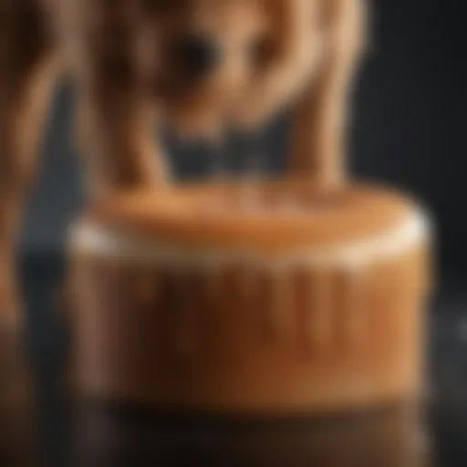 Close-up of liquid dog stool