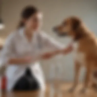 Pet Owner Seeking Veterinary Advice Pet owner consulting veterinarian