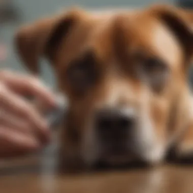 Vets examining a dog for digestive health