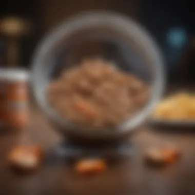 A bowl of dog food with visible ingredients