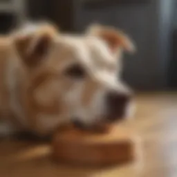A close-up of a senior dog with a curious expression, showcasing its health.