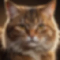 Close-up of a male cat displaying signs of discomfort