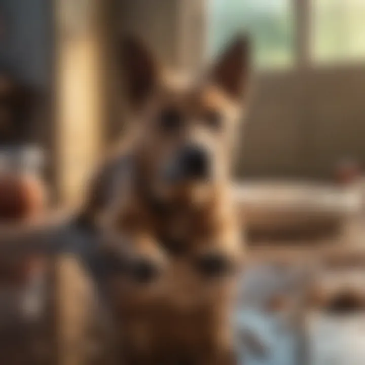 An illustration depicting various causes of canine diarrhea