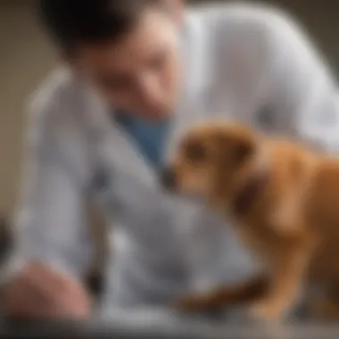 Veterinarian examining a dog for health assessment