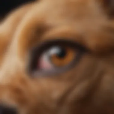 Close-up of a dog's ear showing signs of infection