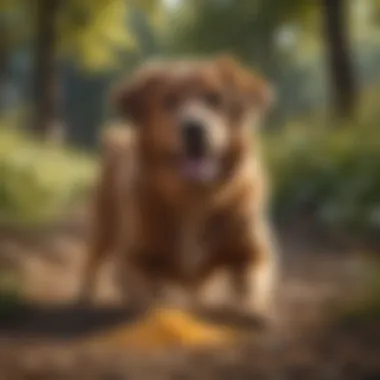 A happy dog playing outdoors, symbolizing good health and prevention.