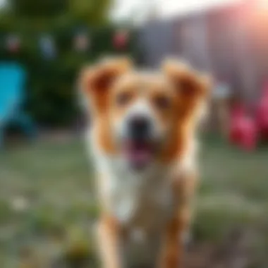 A happy, healthy dog playing in the yard, representing effective management