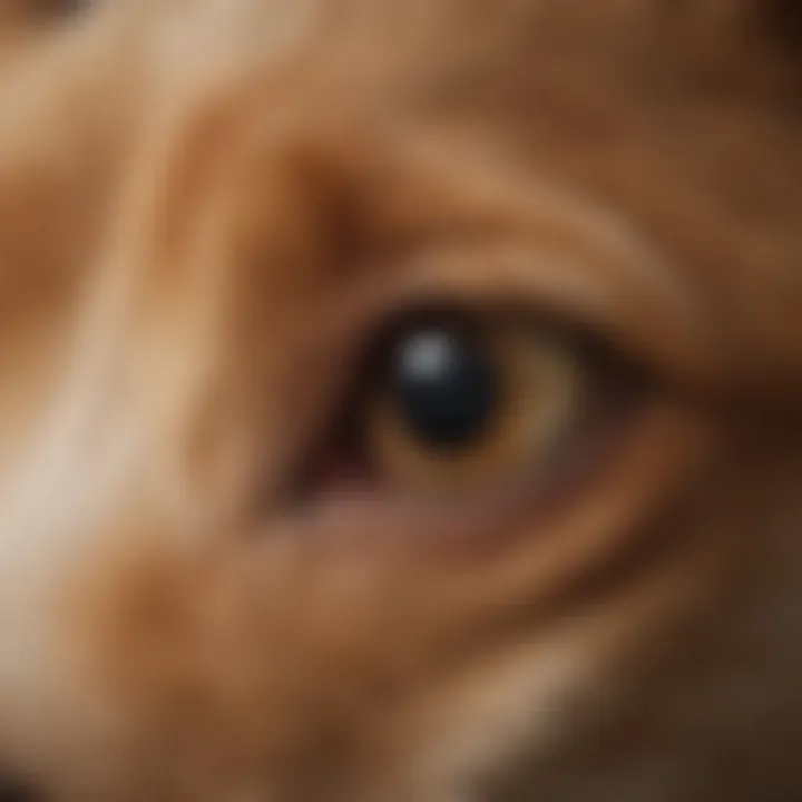 Close-up view of a puppy's ear showcasing signs of infection.