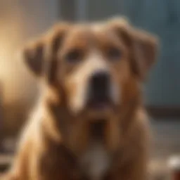 A dog displaying signs of extreme diarrhea