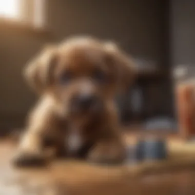 Caring for a Puppy with Diarrhea at Home Pet owner caring for puppy with diarrhea