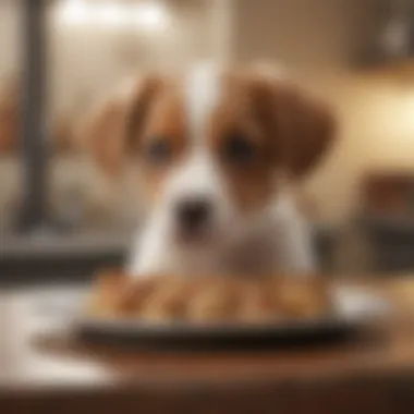 A plate of puppy-friendly, digestive-friendly food