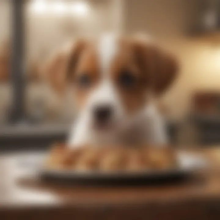 A plate of puppy-friendly, digestive-friendly food