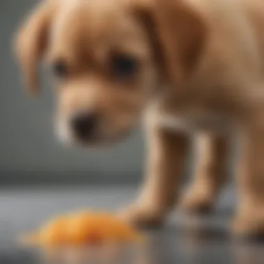 Veterinarian examining a puppy's health