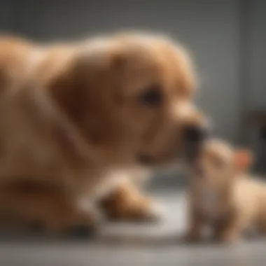 Vet examining a puppy for health issues