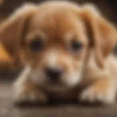 A close-up of a puppy with a concerned expression, highlighting the emotions associated with gastrointestinal issues.