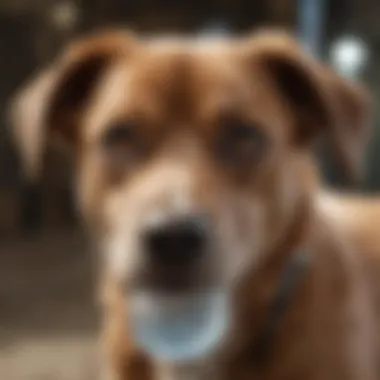 Dog drinking water to stay hydrated