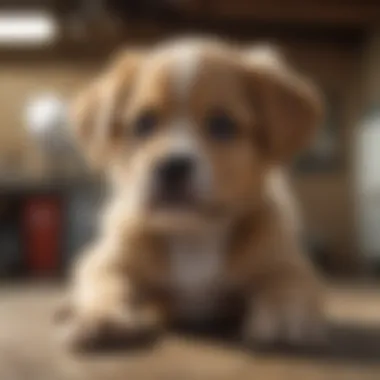 Puppy at a veterinary clinic