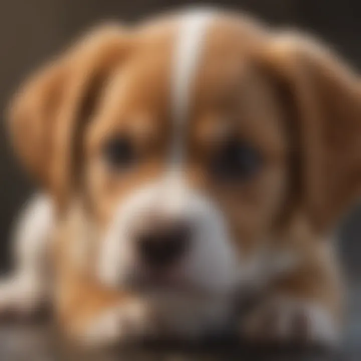 A veterinarian examining a puppy