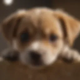 A close-up of a puppy experiencing severe diarrhea, highlighting discomfort.
