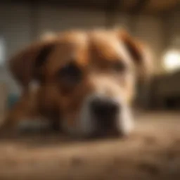 A dog exhibiting mild diarrhea symptoms.
