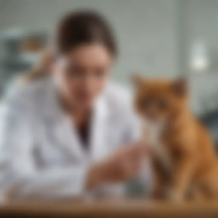 Veterinarian examining a pet