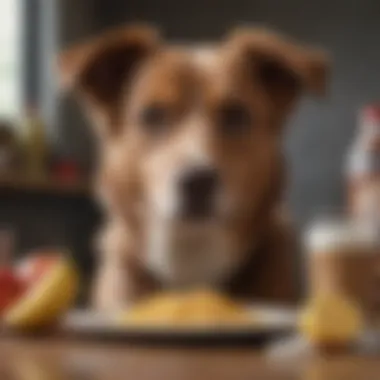 A healthy dog enjoying a balanced diet