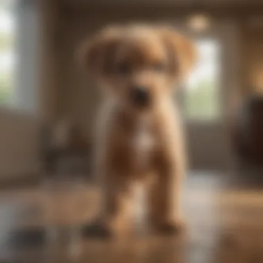 Young puppy experiencing liquid stool