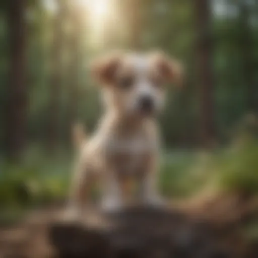 A happy puppy exploring the outdoors.