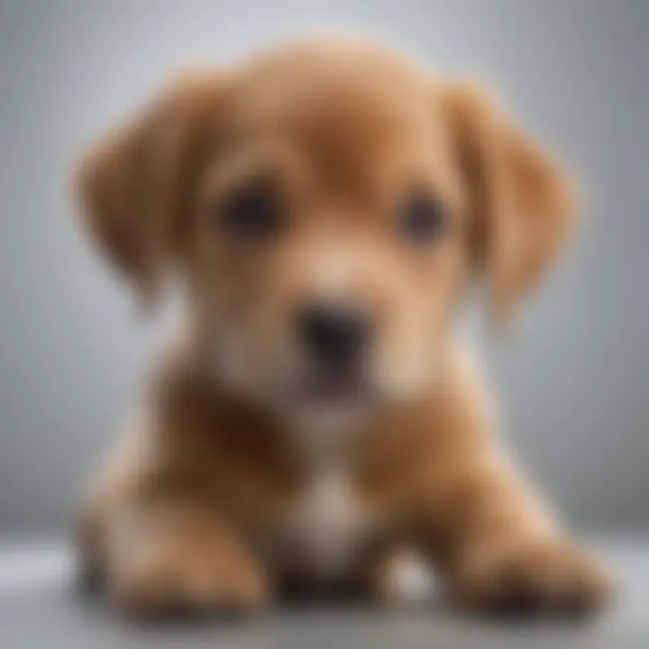 Veterinarian examining a puppy with vomiting and diarrhea symptoms