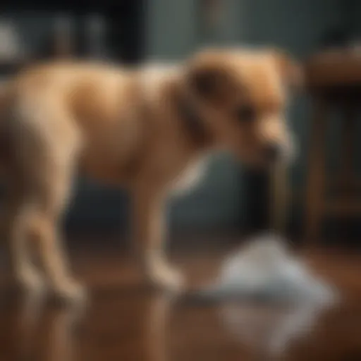 Close-up of a puppy with soft stool