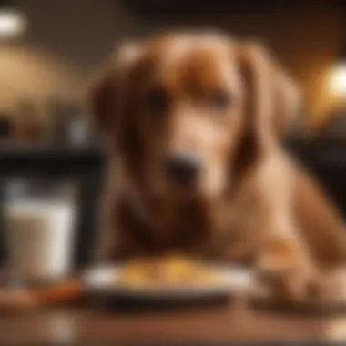 A dog enjoying a balanced meal to promote digestive health