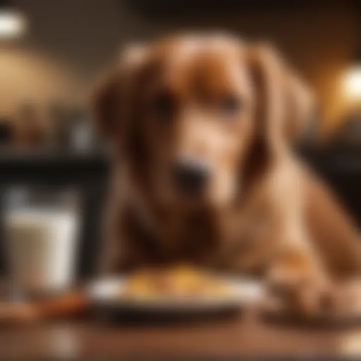 A dog enjoying a balanced meal to promote digestive health