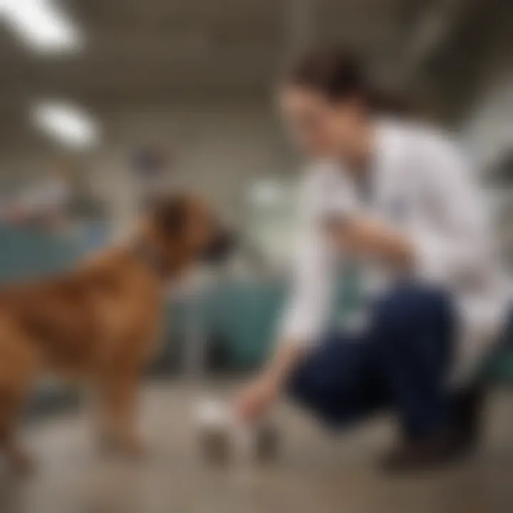 A pet owner consulting with a veterinarian