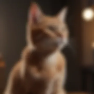 A cat exhibiting rapid breathing, showcasing its chest expansion.