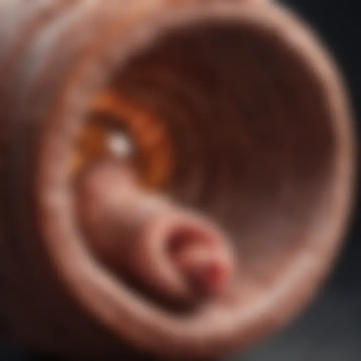 A close-up of a dog's digestive system illustration