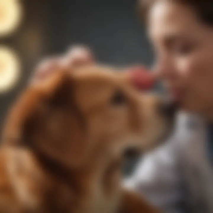 A veterinarian examining a dog's ear for potential issues